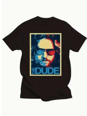 New The Dude Black Unisex Short Sleeve Crew Neck T-Shirt Size XL